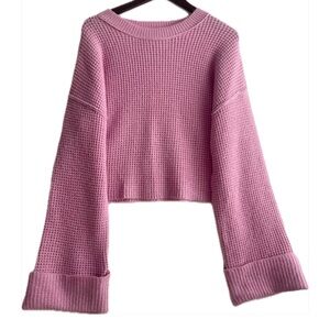 Cropped  Crew Neck Sweater